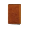 Vintage Leather RFID wallet Aluminum credit card case holder - Image 3