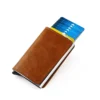 Vintage Leather RFID wallet Aluminum credit card case holder - Image 4