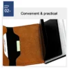 Vintage Leather RFID wallet Aluminum credit card case holder - Image 10