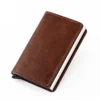 Vintage Leather RFID wallet Aluminum credit card case holder - Image 18