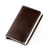 Vintage Leather RFID wallet Aluminum credit card case holder - Image 19