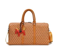 Printed Textured PU Leather Travel tote bag Business Luggage Bag - Image 5