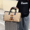 Embroidery bear travel storage bag boarding luggage bag - Image 5