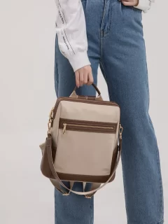 Leather women's bag lightweight backpack leisure girls shoulder bag - Image 5