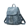 Candy colour shoulder bag waterproof PU material tassel backpacks - Image 3