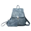 Leather shoulder bag vintage backpack two piece backpack set - Image 7