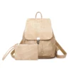 Leather shoulder bag vintage backpack two piece backpack set - Image 6