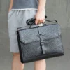 Leather business laptop shoulder bag handmade messenger bag - Image 3