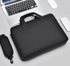 Multilayer laptop bag PU shoulder briefcase gift bag custom logo - Image 3