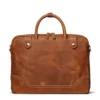 Genuine leather handbag briefcase vintage gift bag laptop handbag - Image 5