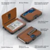 Multi Card Position ID Card Pouch Custom LOGO PU Leather - Image 5
