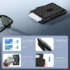 Portable Coin Purse in Hard Carbon Fibre Anti-theft swipe Wallet - Image 4