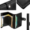 Metal Wallet Money Clip Portable Card Pouch with PU Leather - Image 4