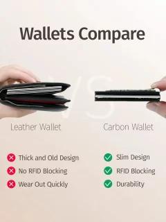 Metal Wallet Slim Design RFID Blocking Carbon Fibre Card Case - Image 6