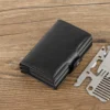 Leather Card Holder RFID Blocking Metal Wallet Gift Card Case - Image 5