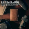 Genuine Leather Metal Wallet RFID Anti-theft Aluminum Purse - Image 3